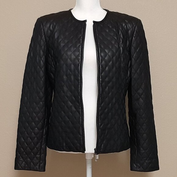 Casual Corner Quilted Leather Jacket - Picture 3 of 14